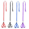 Small Breed Dog Cat Pet Walking Harness with Leash Soft Nylon Paw Pattern
