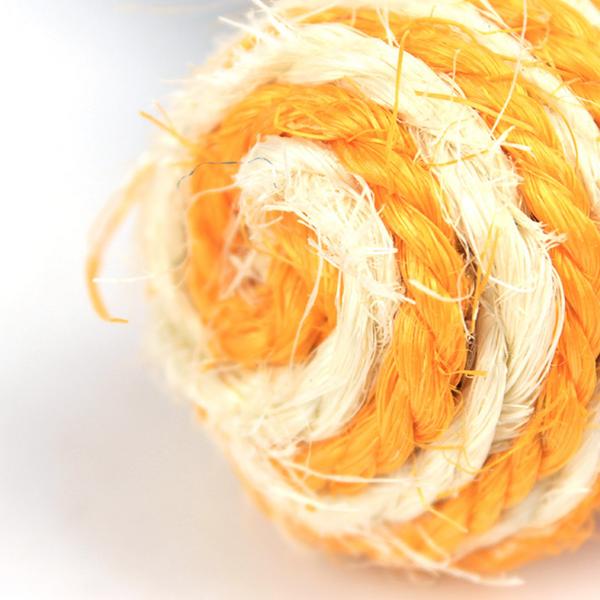 2pcs Pet Cat Kitten Durable Sisal Hemp Rope Ball Toy Scratcher