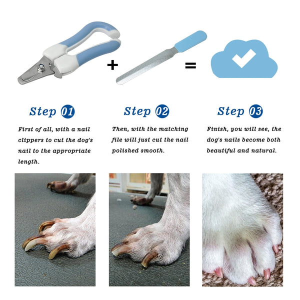 Stainless Steel Cat Dog Pets Nail Cutter with Filer Care Scissors Clippers