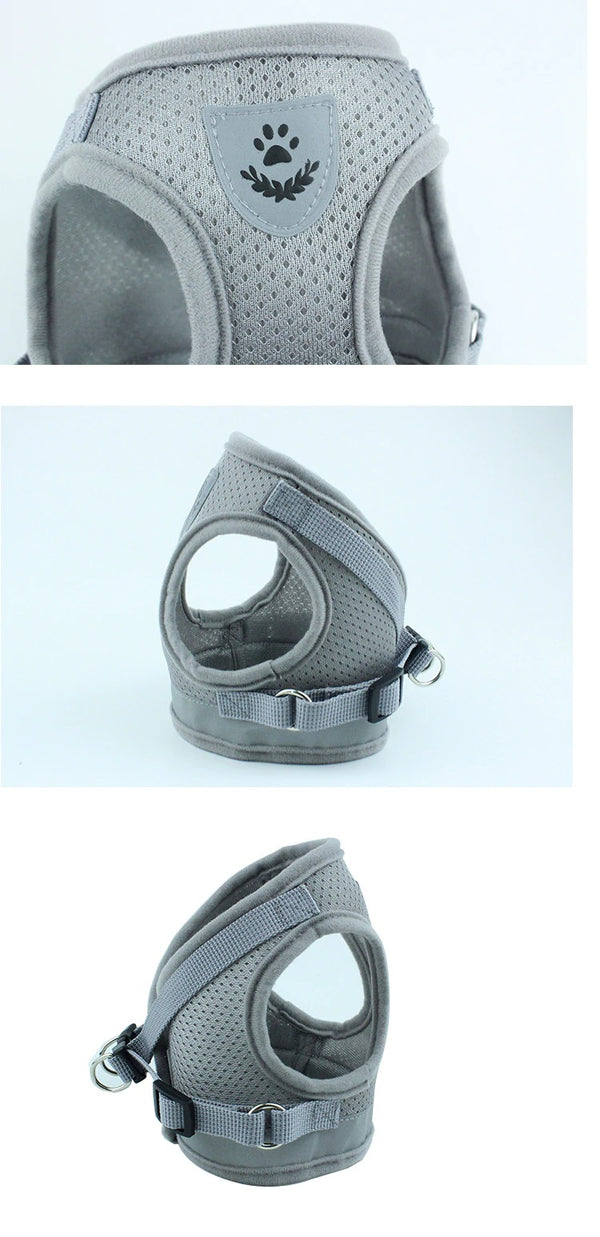 Mesh Harness with Leash Strap Pet Cat Dog Puppy Reflective Nylon