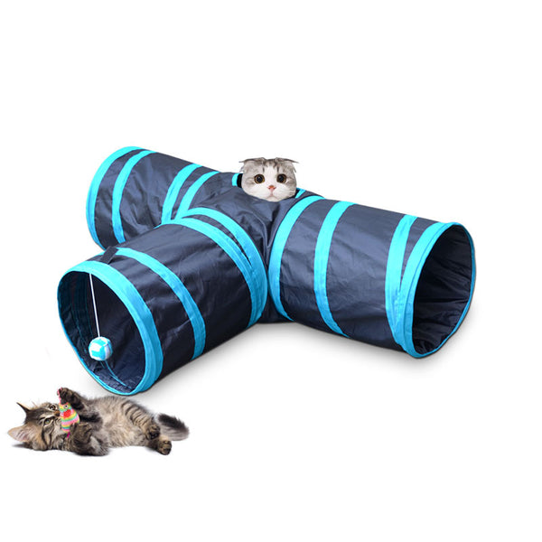 3 Way Pets Tunnel Tube Toy for Kittens Cat Puppies Rabbits