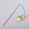 Plastic Teaser Stick with Mouse Elastic Rope Cat Kitten Toy