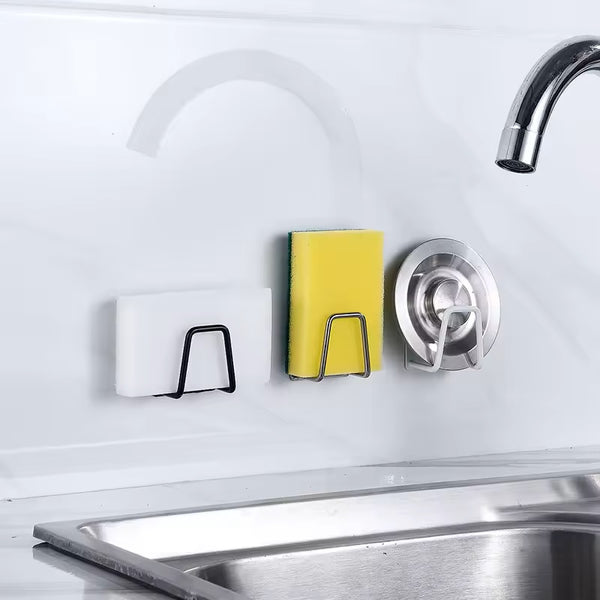 Stainless Steel Self Adhesive Hooks Door Kitchen Tile Bath Keys Holder