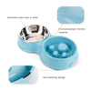 Paw Design Dual Feeding Bowl Stainless Steel And Plastic Material
