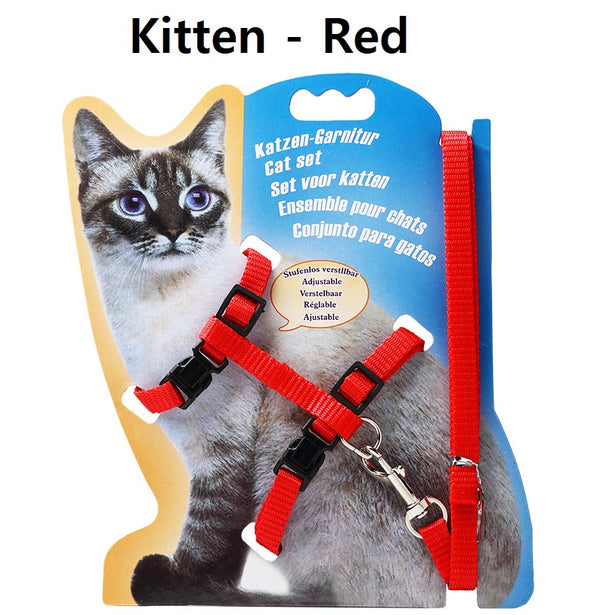 Adjustable Adult Cats And Kitten Leash Harness