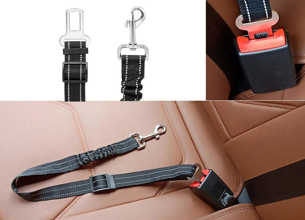 Car Seat Belt Dog Leash Cushioning Elastic Reflective Safety Vehicle Rope
