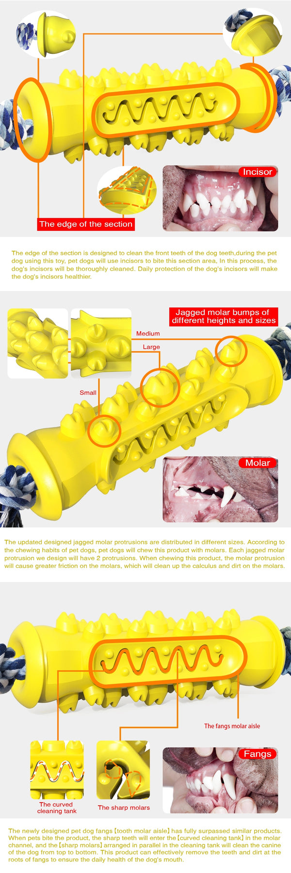 Dog Chew Teether Grooming Bone Dental Molar Stick With Rope Rubber Bite Silicone Brush