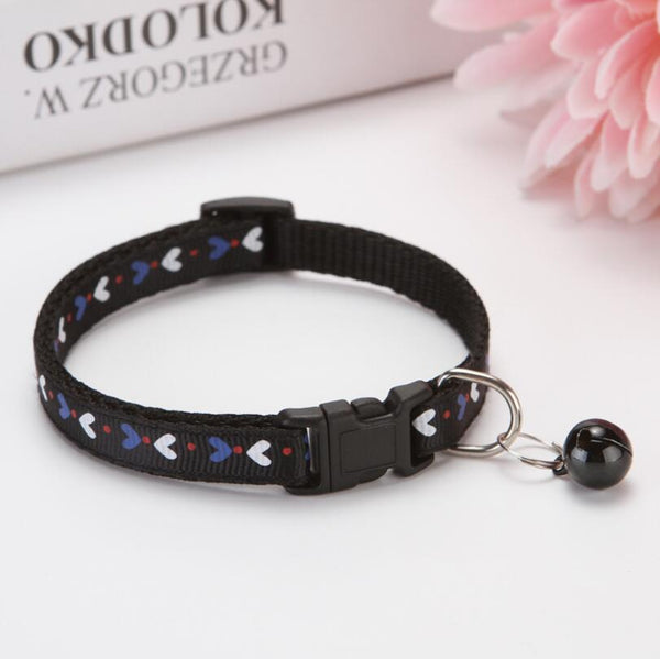 Cat Kitten Neck Collar with Cute Bell Heart Pattern