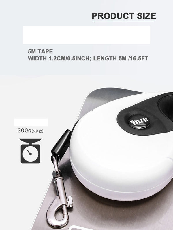 Automatic Reflective Pet Leash Nylon Ribbon Retractable Extendable Walking