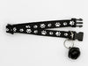 Hand Made Adjustable Pet Cat Kitten Neck Collar With Big Bell Paw Pattern