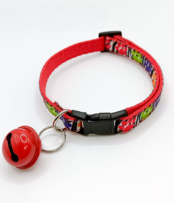 Hand Made Adjustable Pet Cat Kitten Neck Collar With Big Bell
