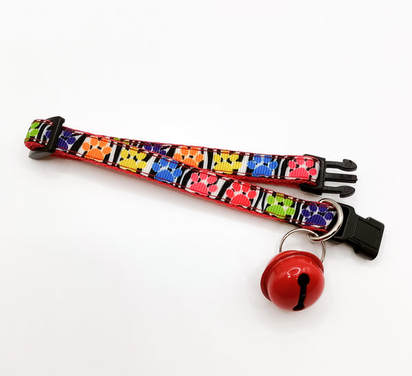 Hand Made Adjustable Pet Cat Kitten Neck Collar With Big Bell