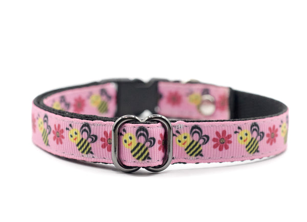 Premium Quality Nylon Pet Cat Kitten Neck Collar with Bee Pendant Black Bell