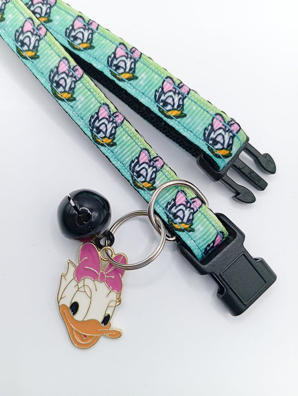 Duck Pendant Cat Kitten Neck Collar Black Buckle with Bell