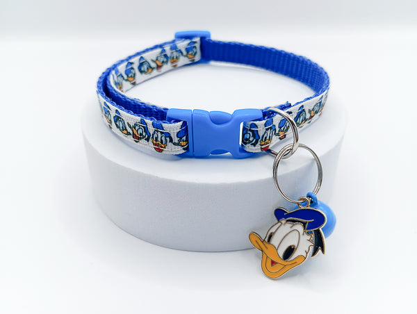 Duck Face Pendant Cat Kitten Neck Collar Blue Buckle with Bell