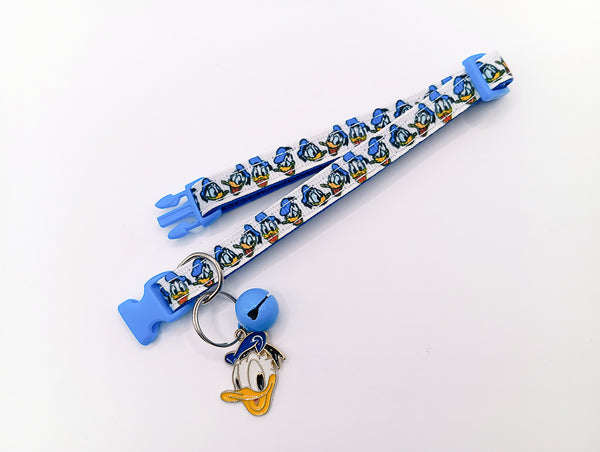 Donald Duck Pendant Cat Kitten Neck Collar Blue Buckle with Bell