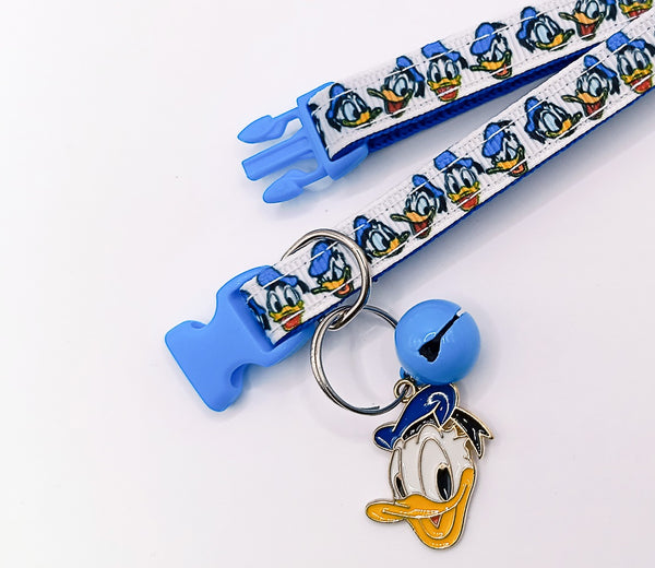 Donald Duck Pendant Cat Kitten Neck Collar Blue Buckle with Bell