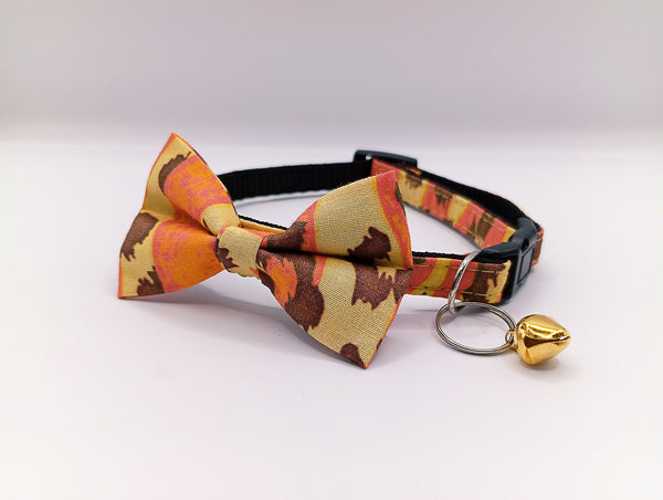 Cat Kitten Hand Made Pet Fabric Bow Neck Collar with Scarf