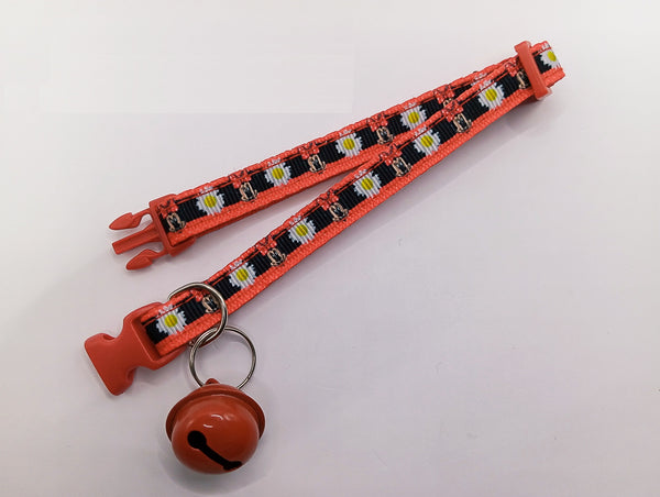Minnie Mouse Pet Cat Kitten Hand Made Adjustable Red Neck Collar with Big Bell