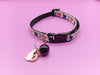 Cat Kitten Black Neck Collar with White Cat Pendant