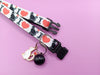 Cat Kitten Black Neck Collar with White Cat Pendant