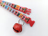 Cartoon face Cat Kitten Neck Collar with Big Bell Pet Hand Made Adjustable
