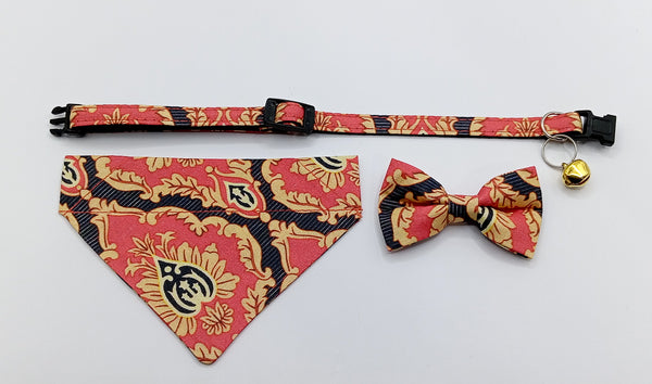 Neck Collar with Bell Cat Kitten Nylon Style Hand Made Scarf Bow
