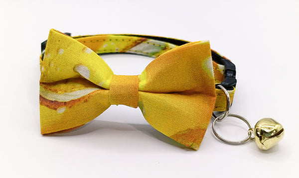 Cat Kitten Neck Collar Hand Made Scarf Bow Style Golden Bell