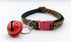 Quick Release Buckle and Red Big Bell Pet Cat Kitten Hand Made Pack Man Black Neck Collar
