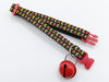 Quick Release Buckle and Red Big Bell Pet Cat Kitten Hand Made Pack Man Black Neck Collar