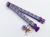 Horse Pattern Adjustable Cat Kitten Purple Neck Collar with Nice Pendant