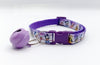 Big Bell Quick Release Purple Buckle Pet Cat Kitten Daisy Duck Cartoon Character Hand Made Neck Collar