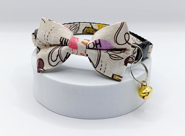 Cat Kitten Hand Made Pet Bow Neck Collar with Fabric Scarf