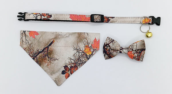 Pet Cat Kitten Hand Made Pet Bow Neck Collar with Fabric Scarf