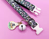 Cat Kitten Adjustable Black Neck Collar with kitty Pendant White Bell