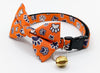 Cat Kitten Fabric Paw Pattern Nylon Hand Made Bow Neck Collar with Bell