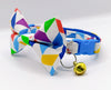 Nylon Hand Made Fabric Bow Neck Collar With Golden Bell Cat Pet Kitten