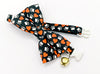 Paw Heart Printed Bow Neck Collar With Golden Bell Cat Pet Kitten Hand Made Fabric
