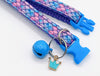 Glitter Mermaid Print Pet Cat Neck Collar with Beautiful Pendant Blue Buckle