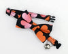 Heart Printed Cat Pet Kitten Hand Made Fabric Bow Neck Collar with Silver Bell