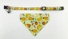 Fruits Pattern Cat Pet Kitten Hand Made Fabric Scarf Neck Collar with Silver Bell