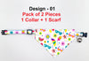 Multi Pattern Cat Pet Kitten Hand Made Fabric Bow, Scarf Neck Collar with Silver Bell