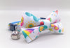 Multi Pattern Cat Pet Kitten Hand Made Fabric Bow, Scarf Neck Collar with Silver Bell