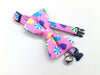 Candy Pattern Cat Pet Kitten Hand Made Fabric Bow, Scarf Neck Collar with Silver Bell