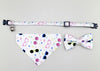 Glasses Pattern Cat Pet Kitten Hand Made Fabric Bow, Scarf Neck Collar with Bell
