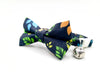 Leaves Printed Cat Pet Kitten Hand Made Fabric Bow, Scarf Neck Collar with Bell