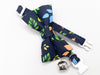 Leaves Printed Cat Pet Kitten Hand Made Fabric Bow, Scarf Neck Collar with Bell