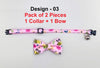 Bee Pattern Cat Pet Kitten Hand Made Floral Fabric Bow, Scarf Neck Collar with Silver Bell