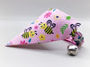Bee Pattern Cat Pet Kitten Hand Made Floral Fabric Bow, Scarf Neck Collar with Silver Bell