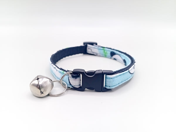 Panda Face Pattern Cat Pet Kitten Hand Made Fabric Bow, Scarf Neck Collar with Bell